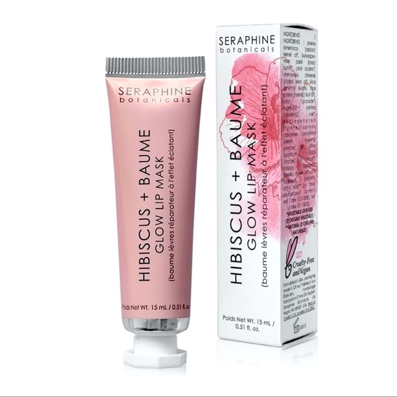 Seraphine Botanicals Hisbiscus + Baume Glow Lip Mask / Lip Balm - Picture 1 of 4
